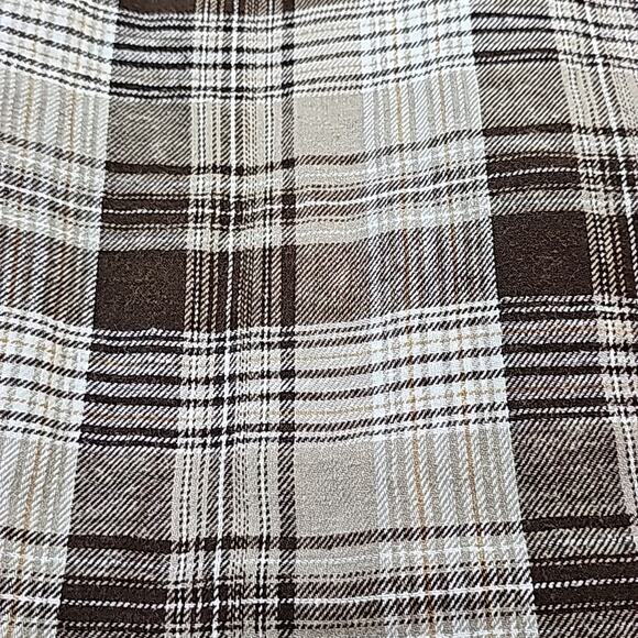 Wrangler Mens Sz Small Brown Plaid Flannel Pockets Quilted Lined Shacket Jacket - Picture 11 of 12